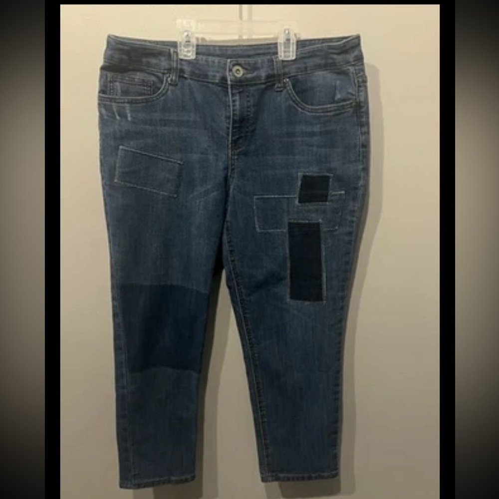 Christopher & Banks Blue Patchwork Jeans Size 10p